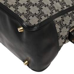 Pre Owned Celine Grey/Black Macadam Canvas and Leather Satchel