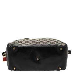 Pre Owned Celine Grey/Black Macadam Canvas and Leather Satchel