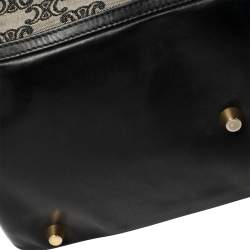 Pre Owned Celine Grey/Black Macadam Canvas and Leather Satchel