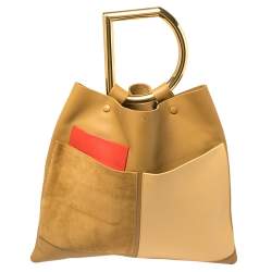 Pre Owned Celine Multicolor Leather And Suede Geometric Bag