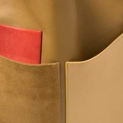 Pre Owned Celine Multicolor Leather And Suede Geometric Bag