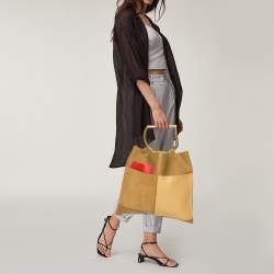 Pre Owned Celine Multicolor Leather And Suede Geometric Bag