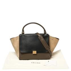 مملوكة مسبقًا Celine Tri Color Leather and Suede Medium Trapeze Top Handle Bag