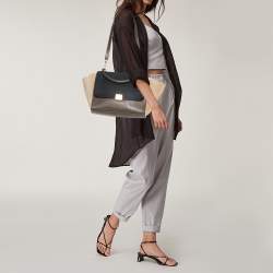 مملوكة مسبقًا Celine Tri Color Leather and Suede Medium Trapeze Top Handle Bag