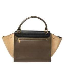 مملوكة مسبقًا Celine Tri Color Leather and Suede Medium Trapeze Top Handle Bag