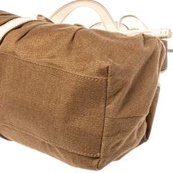 Pre Owned Celine Brown/Beige Canvas and Leather Boogie Tote