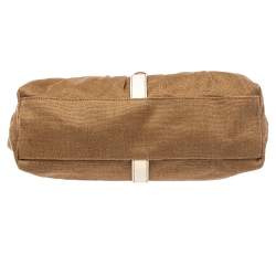 Pre Owned Celine Brown/Beige Canvas and Leather Boogie Tote