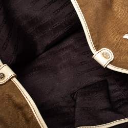 Pre Owned Celine Brown/Beige Canvas and Leather Boogie Tote