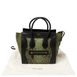 مملوكة مسبقًا Celine Tri Color Python, Leather and Suede Micro Luggage Tote