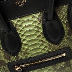 مملوكة مسبقًا Celine Tri Color Python, Leather and Suede Micro Luggage Tote