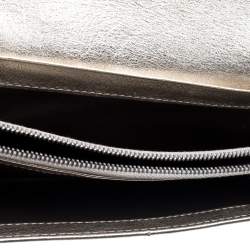 Celine Metallic Gold Leather Flap Continental Wallet 