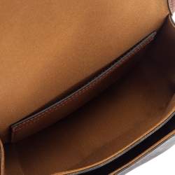 Pre Owned Celine Brown Macadam Coated Canvas and Leather Medium Folco Triomphe Crossbody Bag