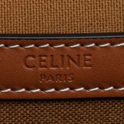 Pre Owned Celine Brown Macadam Coated Canvas and Leather Medium Folco Triomphe Crossbody Bag
