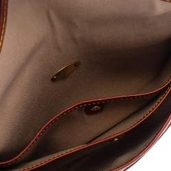 Pre Owned Celine Beige/Brown Macadam Canvas and Leather Studded Shoulder Bag