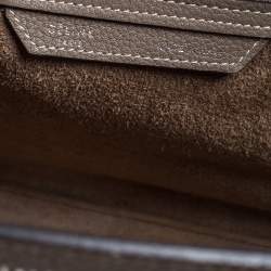 Pre Owned Celine Taupe Leather Micro Luggage Tote
