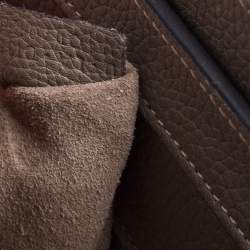 Pre Owned Celine Taupe Leather Micro Luggage Tote