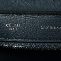 Pre Owned Celine Blue Leather and Suede Medium Trapeze Bag