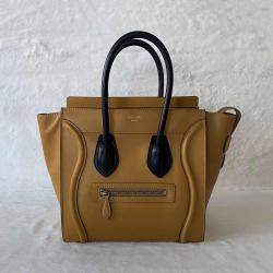 Celine Brown Leather Luggage Micro Tote 