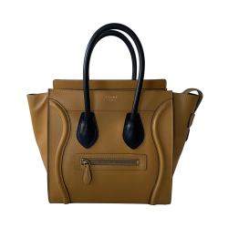 Celine Brown Leather Luggage Micro Tote 