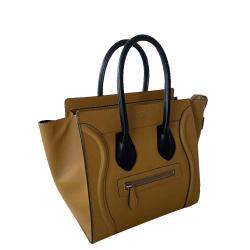 Celine Brown Leather Luggage Micro Tote 