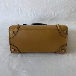 Celine Brown Leather Luggage Micro Tote 