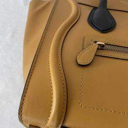 Celine Brown Leather Luggage Micro Tote 