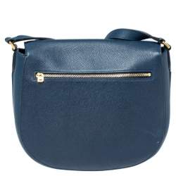 Pre Owned Celine Navy Blue Leather Medium Trotteur Shoulder Bag