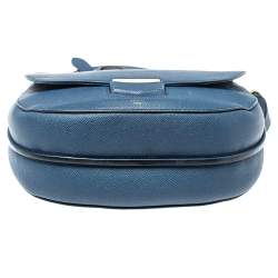 Pre Owned Celine Navy Blue Leather Medium Trotteur Shoulder Bag