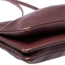 Pre Owned Celine Burgundy Leather Large Trio Crossbody Bag