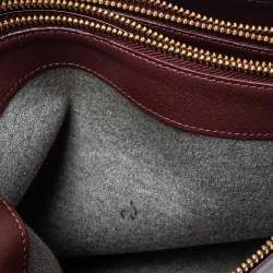 Pre Owned Celine Burgundy Leather Large Trio Crossbody Bag