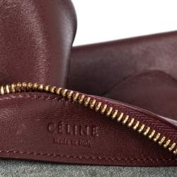 Pre Owned Celine Burgundy Leather Large Trio Crossbody Bag