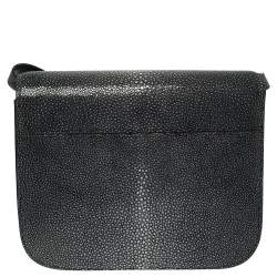 Pre Owned Celine Dark Grey/Black Stingray and Leather Medium Classic Box Shoulder Bag