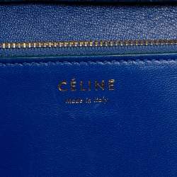 Pre Owned Celine Blue Python Medium Classic Box Shoulder Bag
