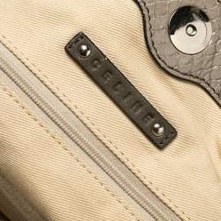 Pre Owned Celine Two Tone Grey Python Two Way Tote