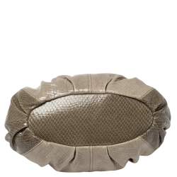 Pre Owned Celine Two Tone Grey Python Two Way Tote