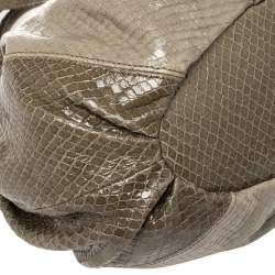 Pre Owned Celine Two Tone Grey Python Two Way Tote