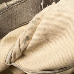 Pre Owned Celine Two Tone Grey Python Two Way Tote