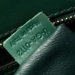 Pre Owned Celine Dark Green Python and Leather Mini Luggage Tote