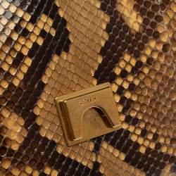 Pre Owned Céline Beige/Black Python Trotteur Shoulder Bag