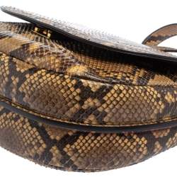 Pre Owned Céline Beige/Black Python Trotteur Shoulder Bag