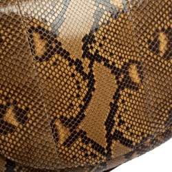 Pre Owned Céline Beige/Black Python Trotteur Shoulder Bag