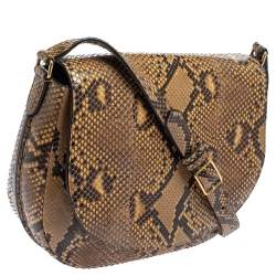 Pre Owned Céline Beige/Black Python Trotteur Shoulder Bag