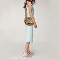 Pre Owned Céline Beige/Black Python Trotteur Shoulder Bag