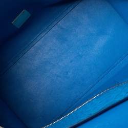 Pre Owned Celine Blue Python and Suede Medium Trapeze Top Handle Bag