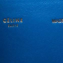 Pre Owned Celine Blue Python and Suede Medium Trapeze Top Handle Bag
