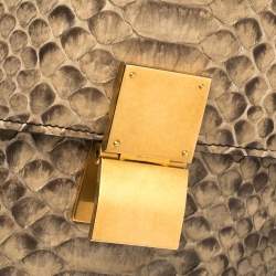 Pre Owned Celine Beige Python Large Classic Box Shoulder Bag