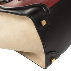 Pre Owned Celine Multicolor Leather and Suede Mini Luggage Tote