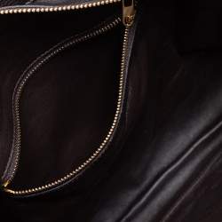 Pre Owned Celine Dark Brown Leopard Print Calf Hair and Leather Envelope Luggage Tote