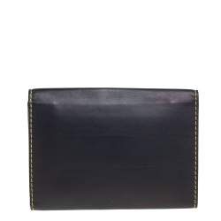 Pre Owned Celine Blue Leather Flap Clutch