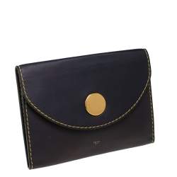 Pre Owned Celine Blue Leather Flap Clutch
